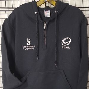 New TSO Jerzees Black Half-Zip Hoodie.NWOT